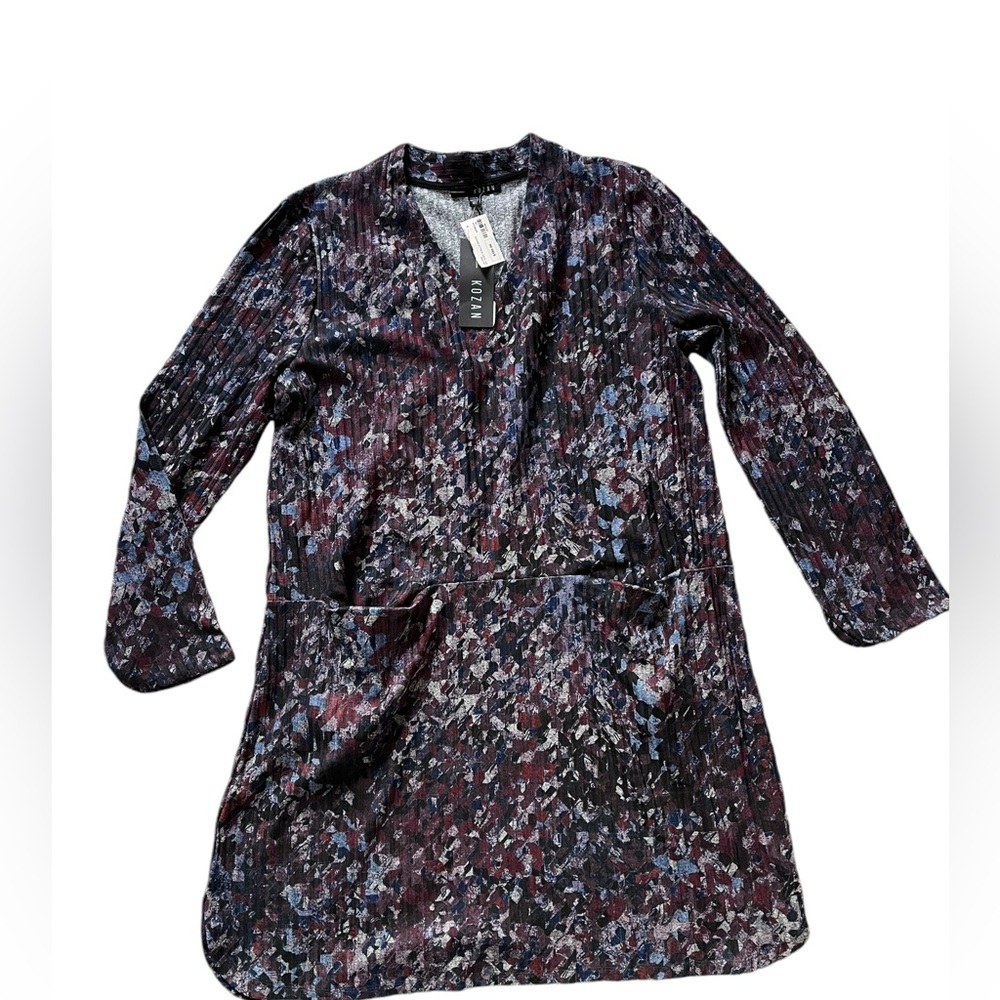 Kozan Long Sleeve Dress Women's 1X Multicolor Wt Pockets NEW WITH TAG MSRP$ 190✅